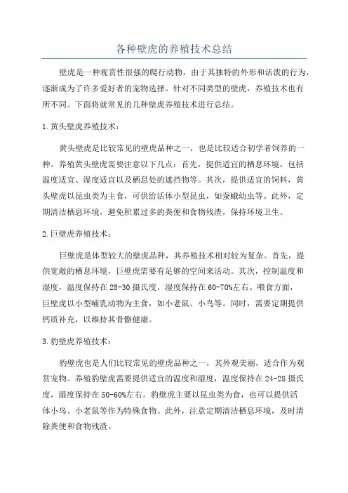 各种壁虎的养殖技术总结