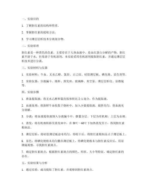 胆红素的提取_实验报告