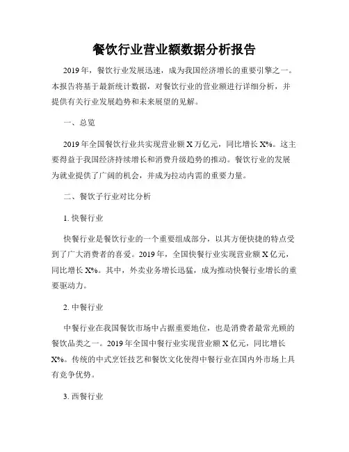 餐饮行业营业额数据分析报告