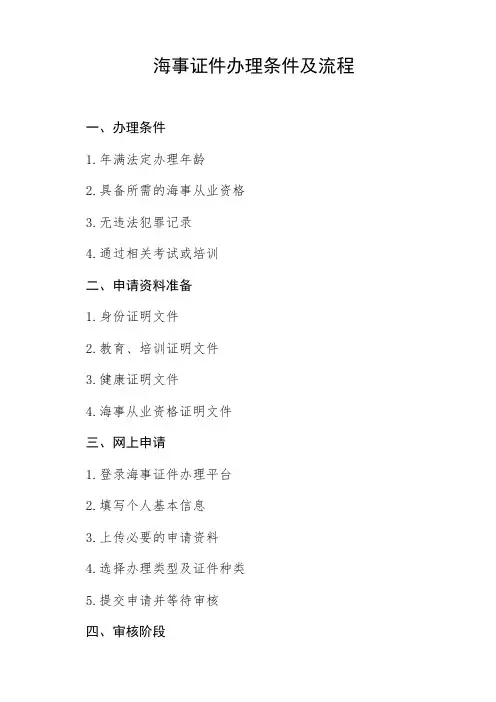 海事证件办理条件及流程