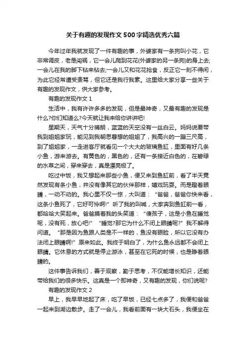 关于有趣的发现作文500字精选优秀六篇