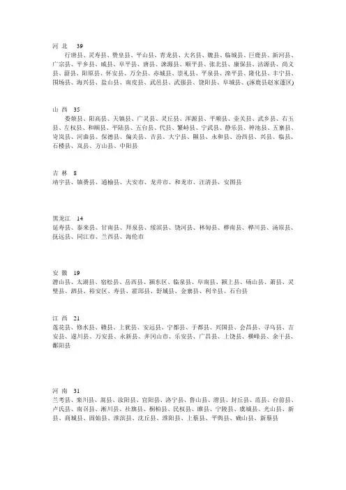 中国贫困县名单