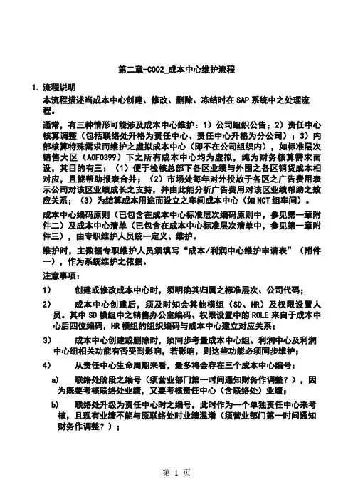 -CO02成本中心维护流程-15页精选文档