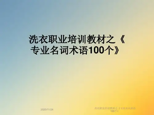 洗衣职业培训教材之《专业名词术语100个》