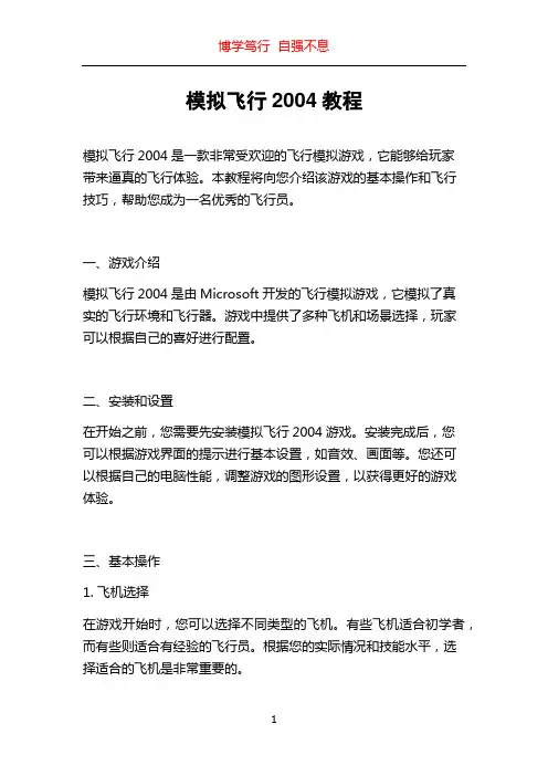 模拟飞行2004教程
