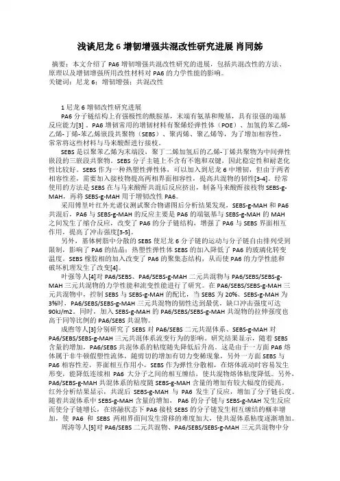 浅谈尼龙6增韧增强共混改性研究进展 肖同姊