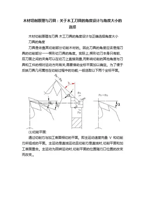 木材切削原理与刀具：关于木工刀具的角度设计与角度大小的选择