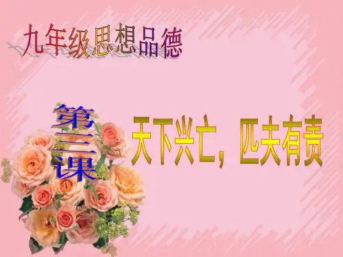 九年级政治天下兴亡,匹夫有责