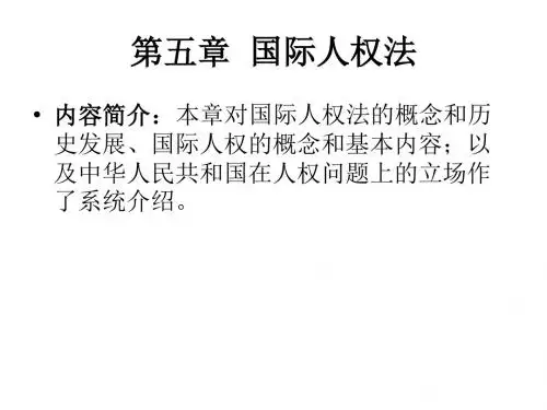 国际法教案课件—国际人权法