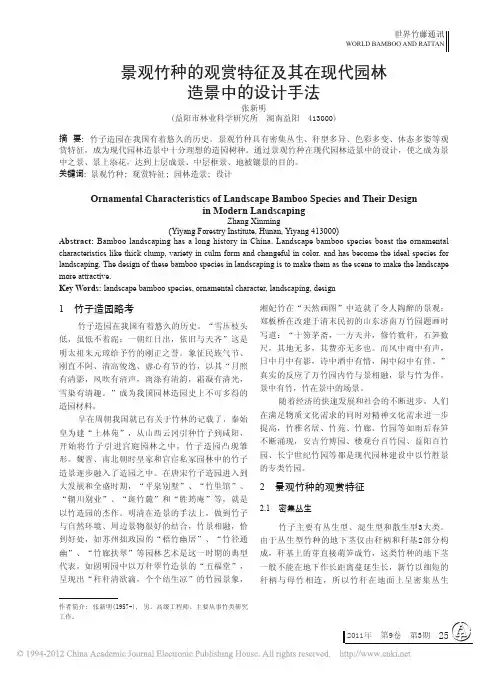 景观竹种的观赏特征及其在现代园林造景中的设计手法