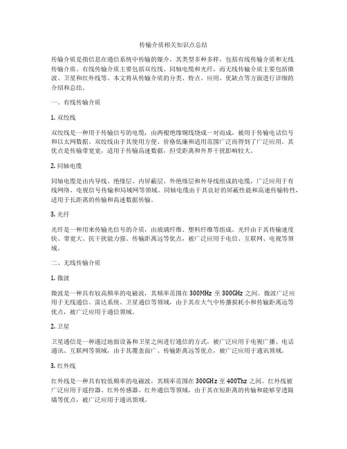 传输介质相关知识点总结