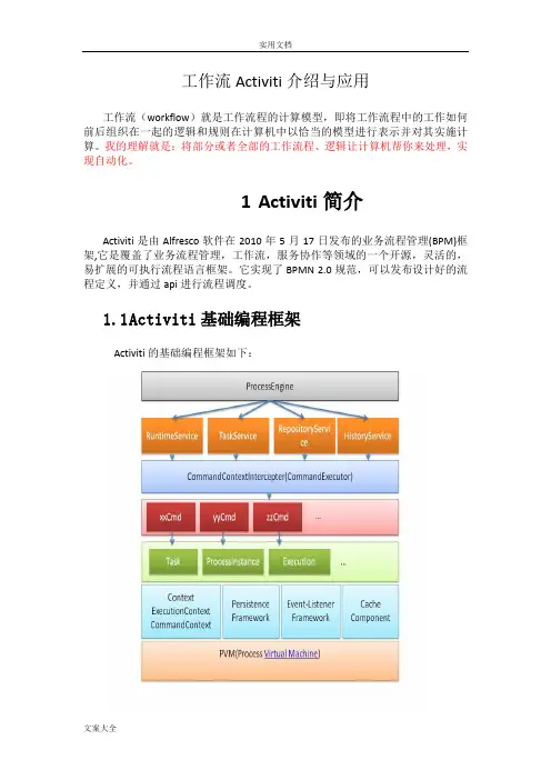 工作流Activit介绍与应用