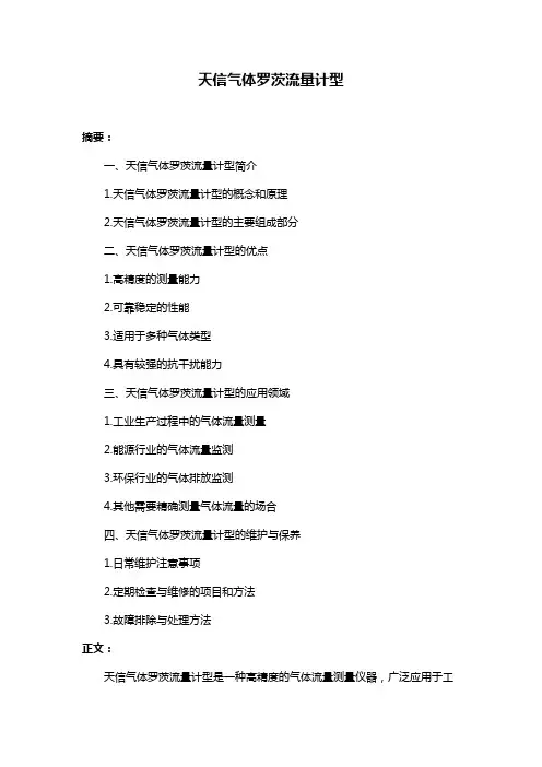天信气体罗茨流量计型