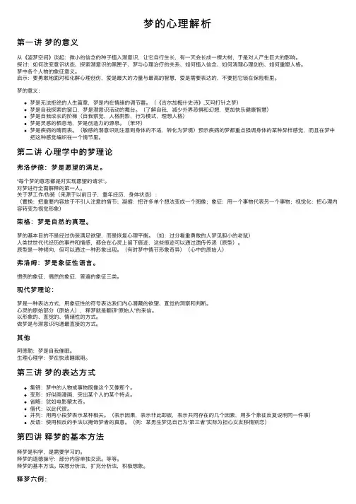 梦的心理解析