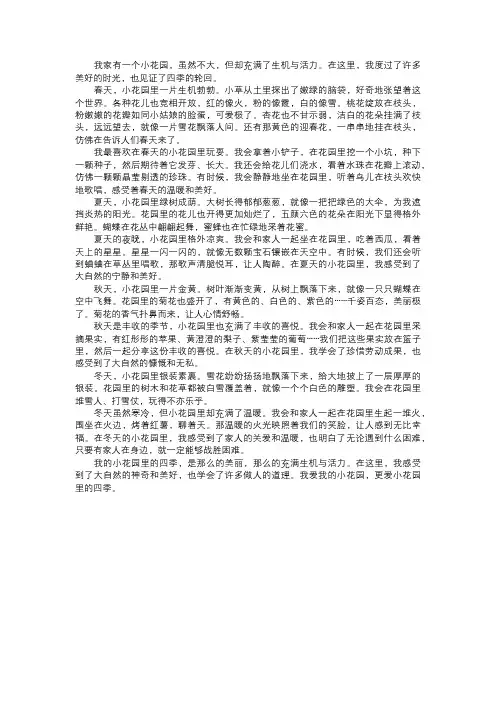 我的小花园里的四季