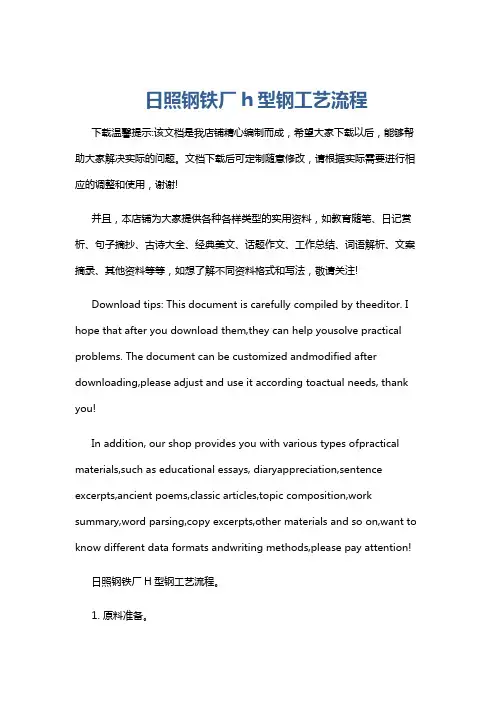 日照钢铁厂h型钢工艺流程