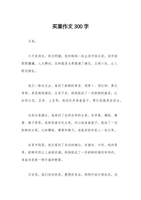 买菜作文300字