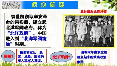 (部编)《北洋政府的统治与军阀割据》ppt优选课件