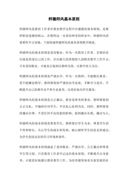 师德师风基本原则