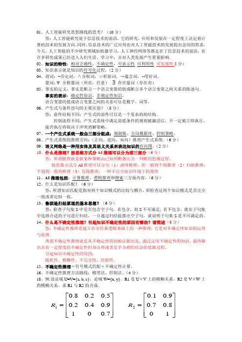 AI考试重点