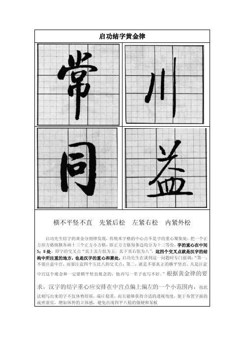 启功结字黄金律