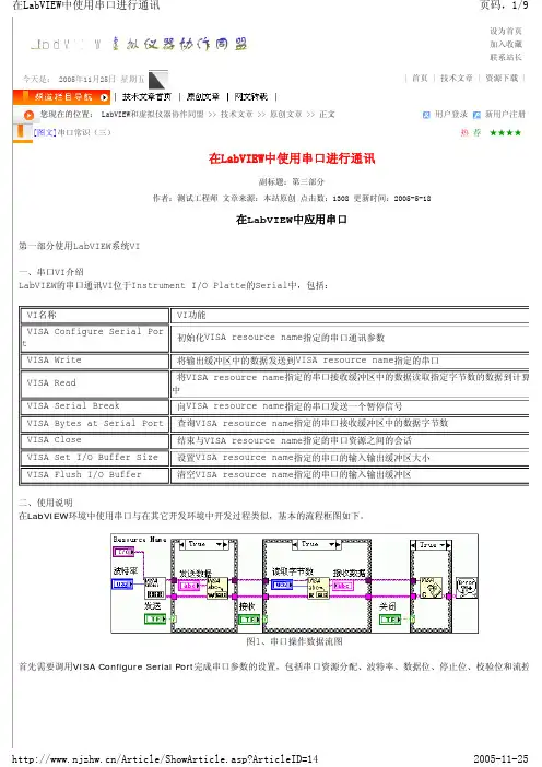在labview中使用串口进行通讯