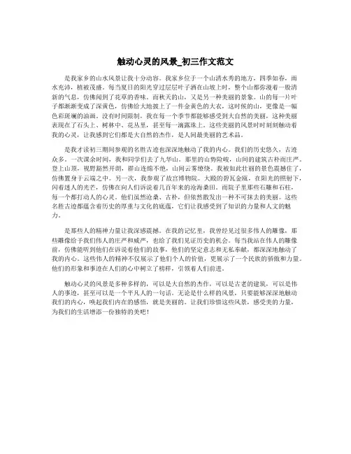 触动心灵的风景_初三作文范文