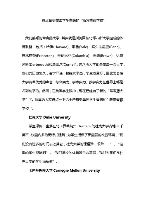 新常青藤学校概况