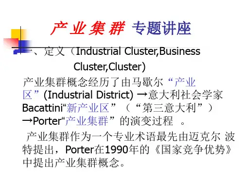 产业集群专题讲座