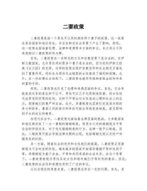 二妻政策 