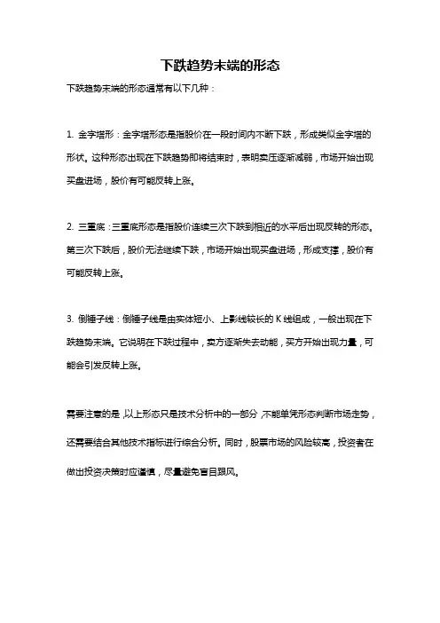下跌趋势末端的形态
