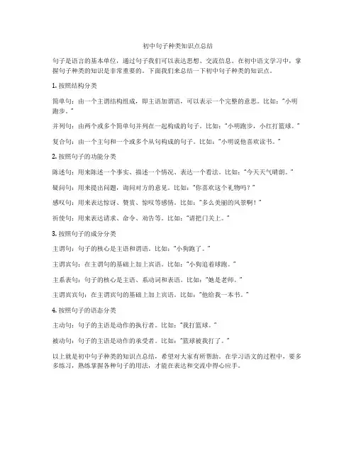 初中句子种类知识点总结