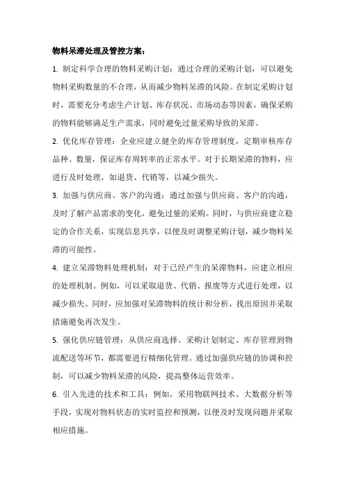 物料呆滞处理及管控方案
