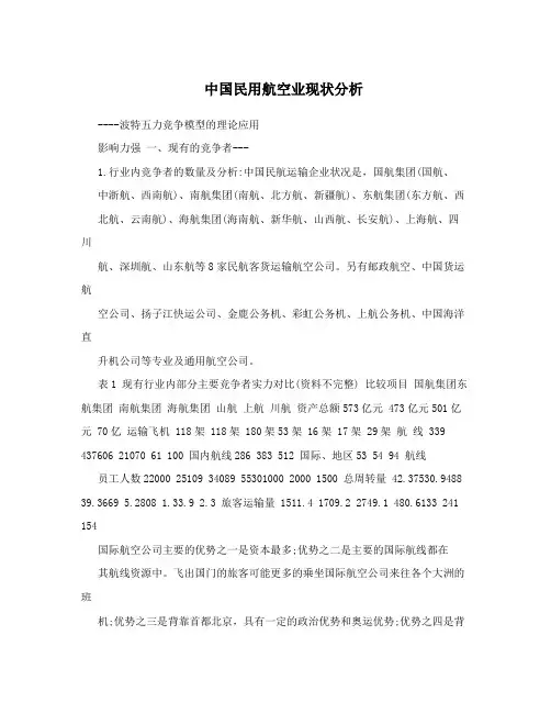 中国民用航空业现状分析
