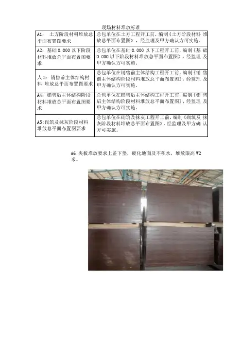 现场材料堆放标准