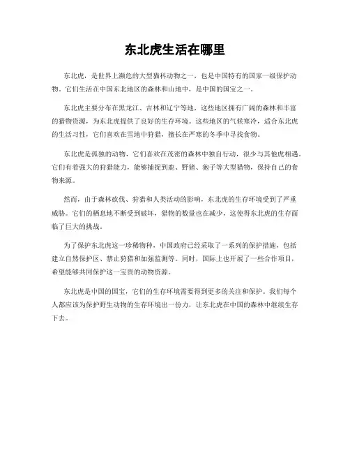 东北虎生活在哪里