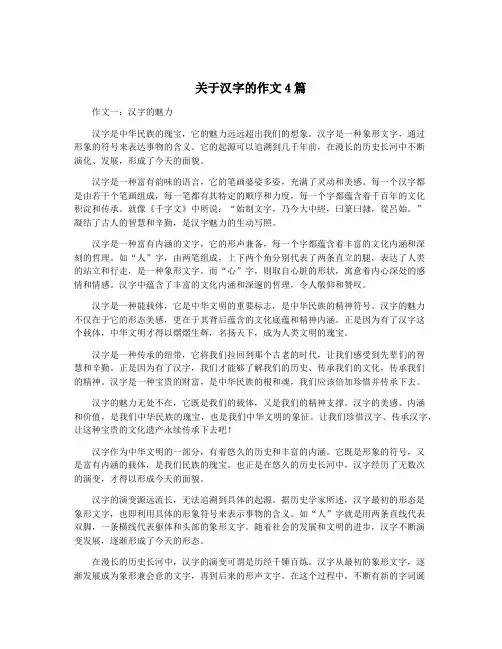 关于汉字的作文4篇