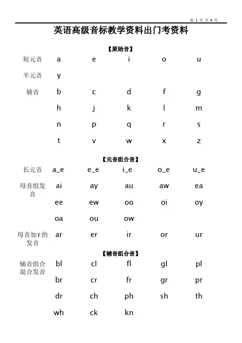 音标高级班 (详尽的发音规则和清晰易懂的单词示例)