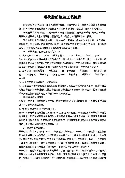 现代船舶建造工艺流程-壳舾涂一体化造船模式