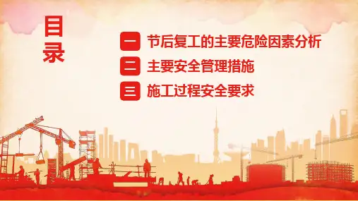 节后复工安全生产安全管理培训讲课PPT演示课件