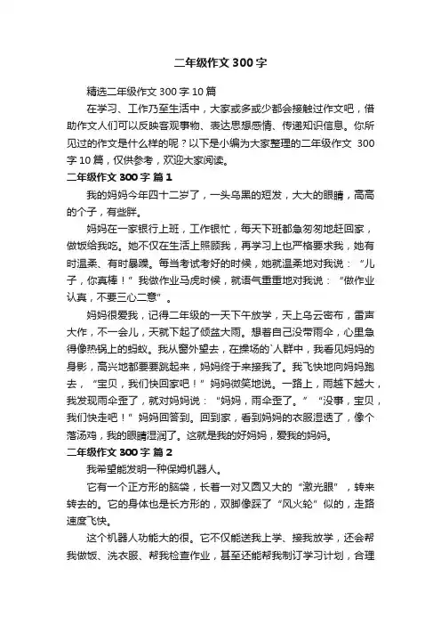 二年级作文300字