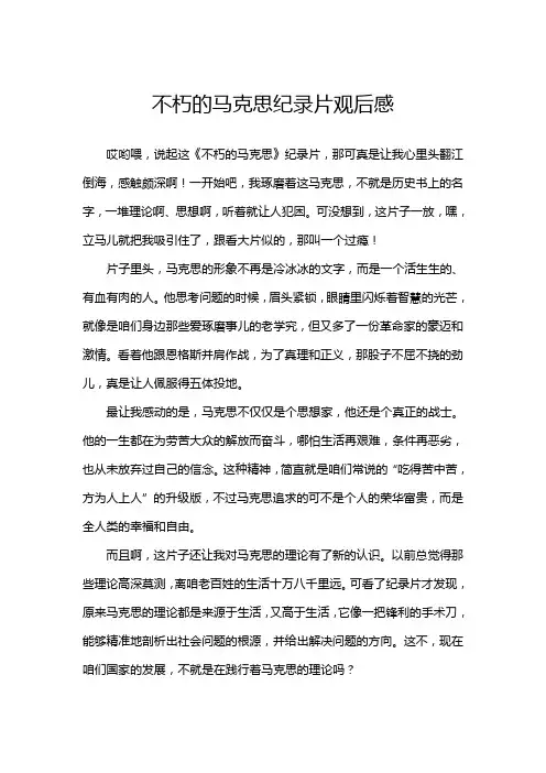 不朽的马克思纪录片观后感