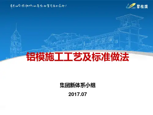 铝模施工工艺及标准做法ppt课件