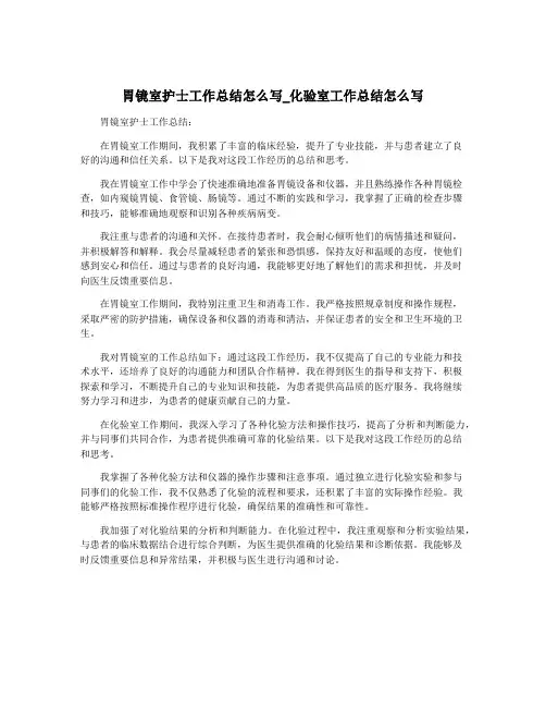 胃镜室护士工作总结怎么写_化验室工作总结怎么写