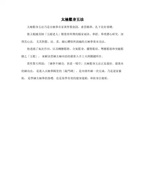 太极松身五法