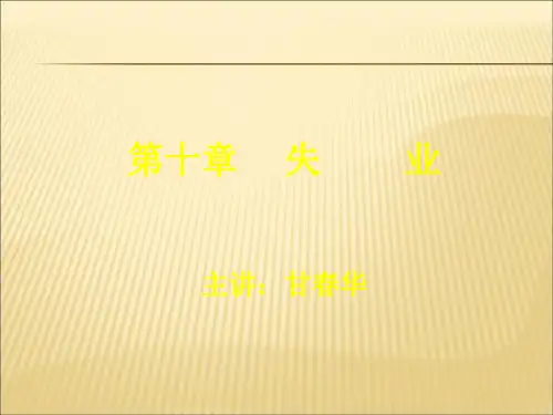 2019-2020年人教统编劳动经济法第10章失业幻灯片