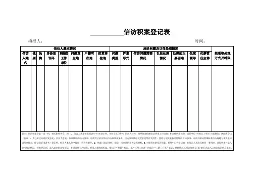 信访积案登记表
