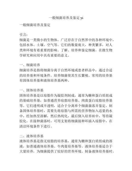 一般细菌培养及鉴定 yi