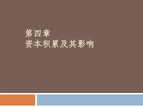 第四章 资本积累及其影响