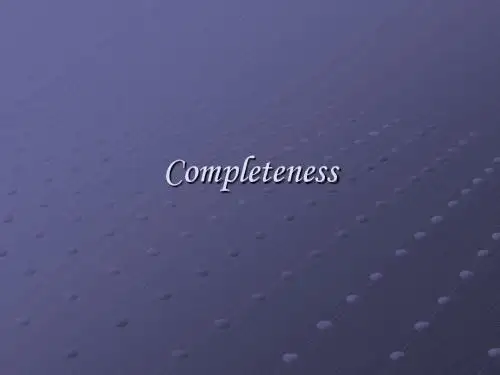 Completeness